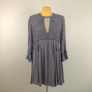 Free People Lavendar Chiffon and Crochet Dress